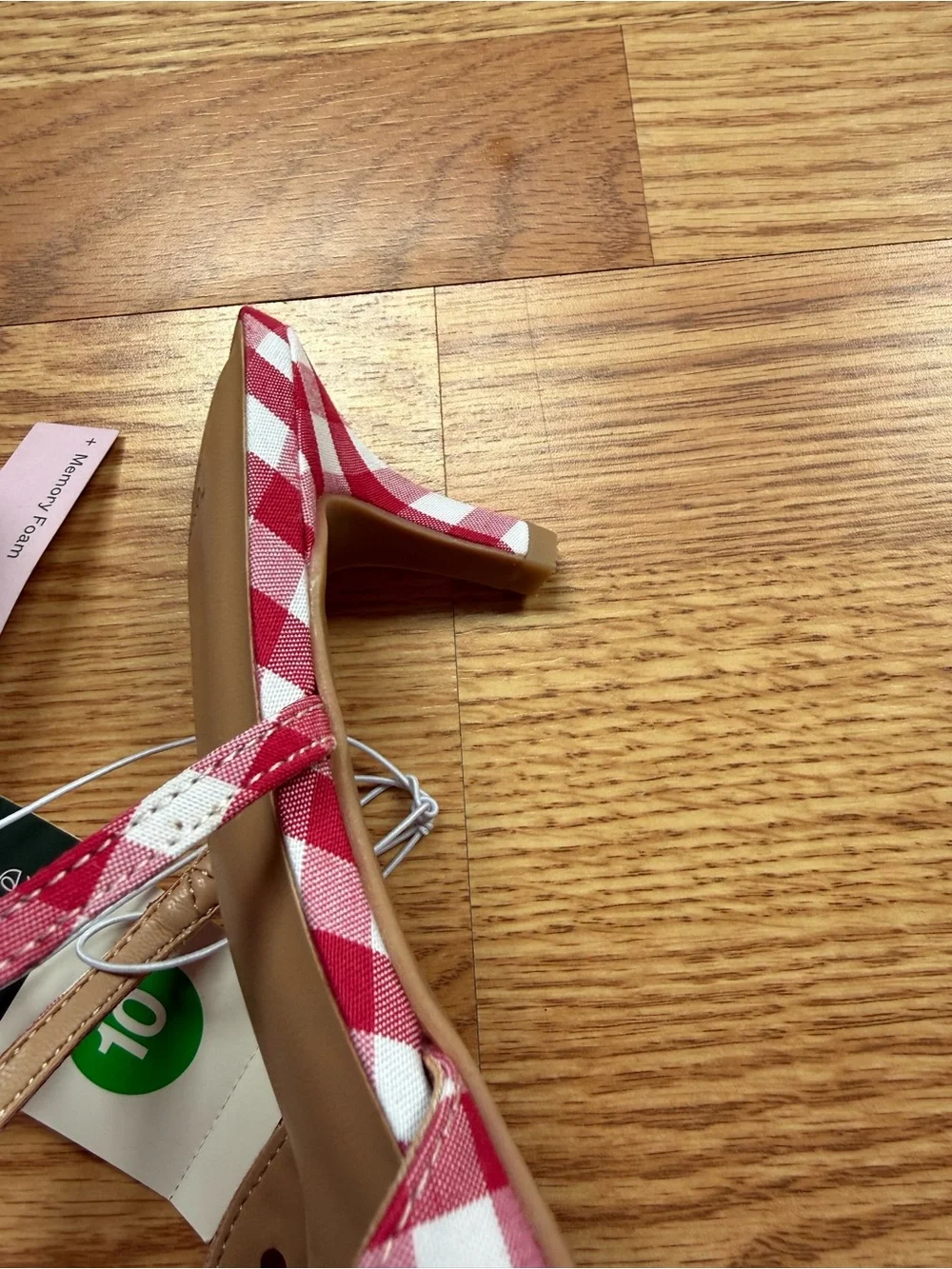 NWT Wild Fable Red White Gingham Bow Heels Size 10